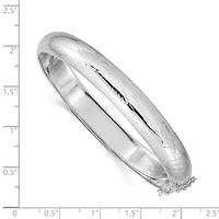 Sterling Silver Rhodium-plated 9.5mm Diamond-cut Fancy Hinged Bangle Bracelet