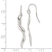 Sterling Silver Polished Twisted Dangle Earrings