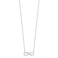 Sterling Silver Rhodium-plated with Cubic Zirconia Infinity with 2-inch Extension Necklace