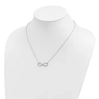 Sterling Silver Rhodium-plated with Cubic Zirconia Infinity with 2-inch Extension Necklace