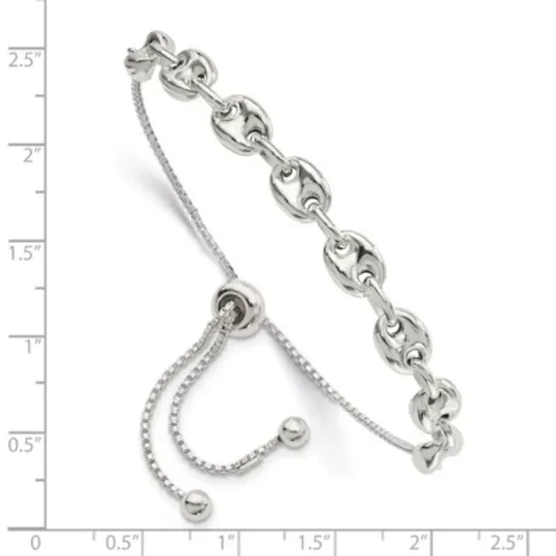 Sterling Silver Polished Link Adjustable Bracelet