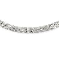 Sterling Silver 6.75mm Braided Fancy Necklace