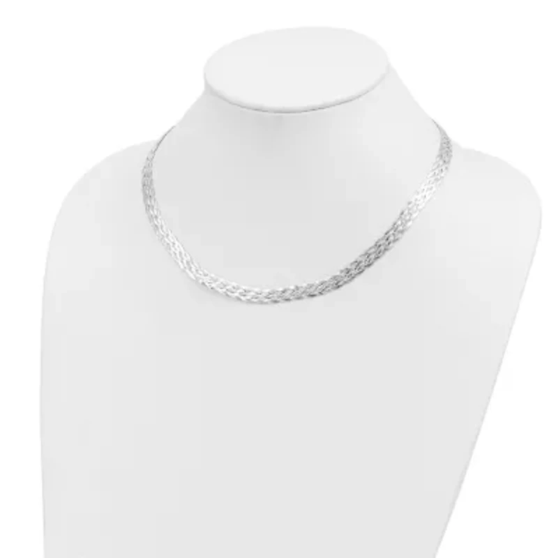 Sterling Silver 6.75mm Braided Fancy Necklace