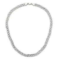 Sterling Silver 6.75mm Braided Fancy Necklace