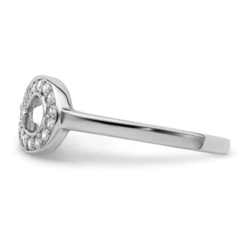 Sterling Silver Rhodium-plated Cubic Zirconia Infinity Ring