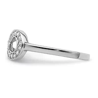 Sterling Silver Rhodium-plated Cubic Zirconia Infinity Ring