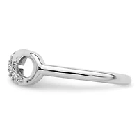 Sterling Silver Rhodium-plated Cubic Zirconia Infinity Ring