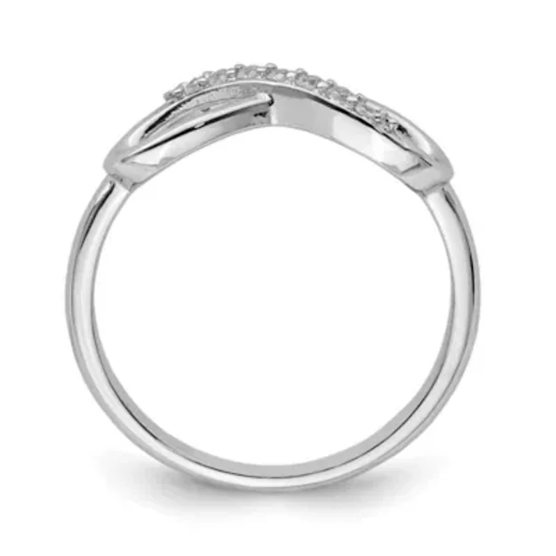 Sterling Silver Rhodium-plated Cubic Zirconia Infinity Ring
