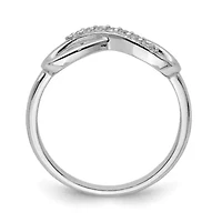 Sterling Silver Rhodium-plated Cubic Zirconia Infinity Ring