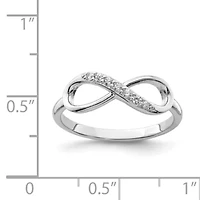 Sterling Silver Rhodium-plated Cubic Zirconia Infinity Ring