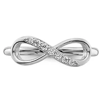 Sterling Silver Rhodium-plated Cubic Zirconia Infinity Ring