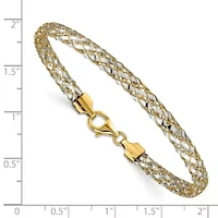 14K Yellow and White Gold Woven Mesh Bracelet
