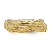 14K Yellow Gold Twisted Woven Mesh Stretch Ring