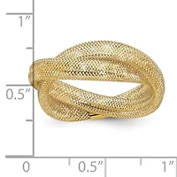 14K Yellow Gold Twisted Woven Mesh Stretch Ring