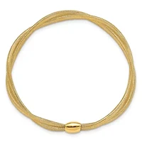 14K Yellow Gold Twisted Woven Mesh Stretch Bracelet