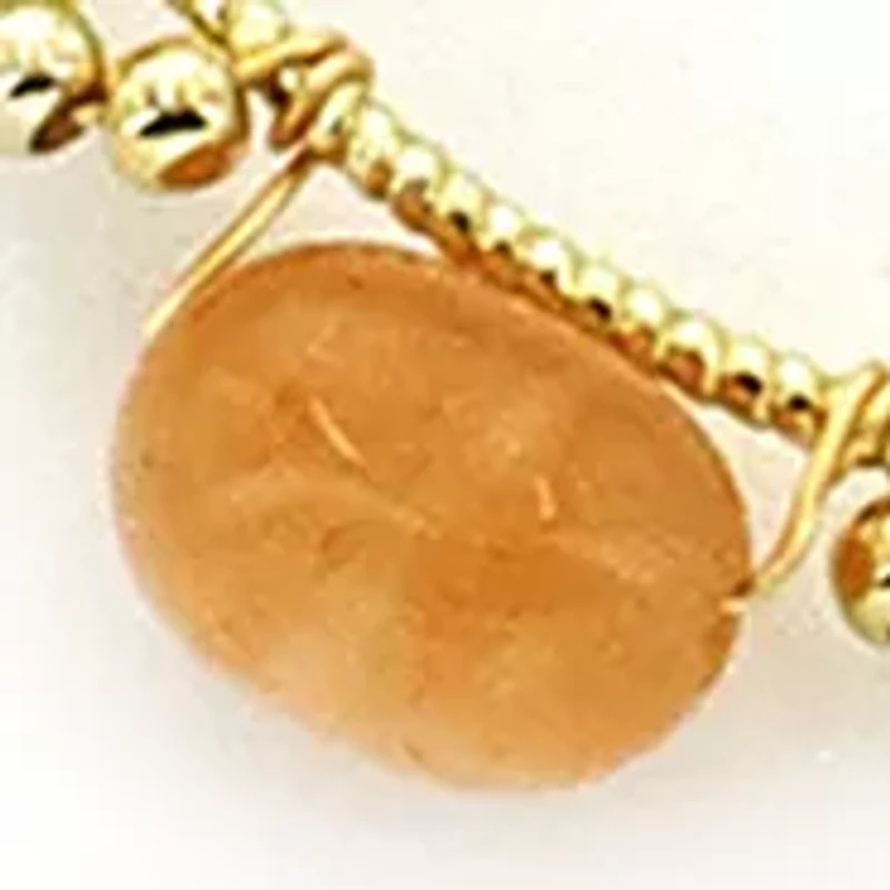 White Stone Beaded Hoop Earrings