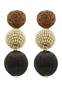 Beaded Linear Ball Earrings