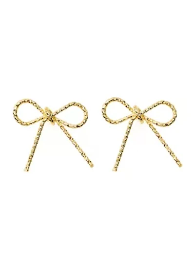 Gold Plated Delicate Bow Earrings