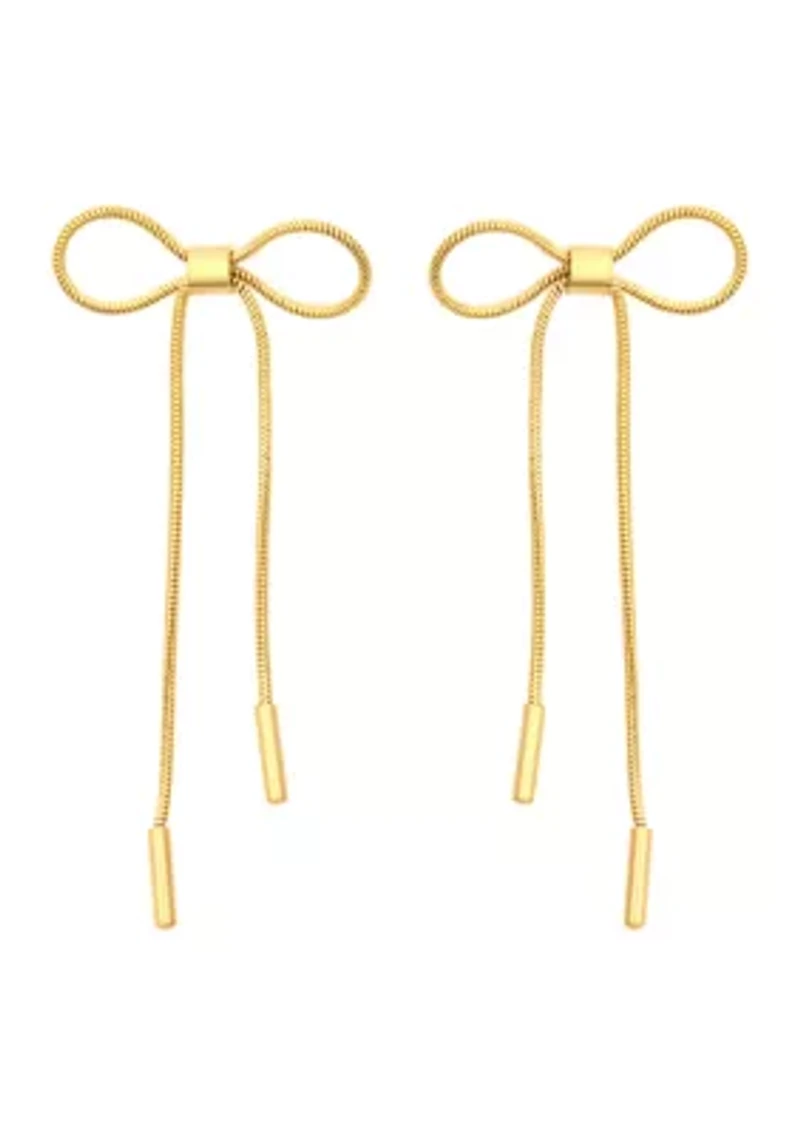 Gold Plated Snake Bow Earrings
