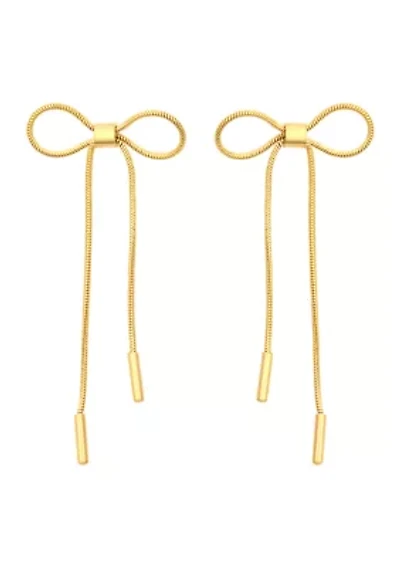 Gold Plated Snake Bow Earrings