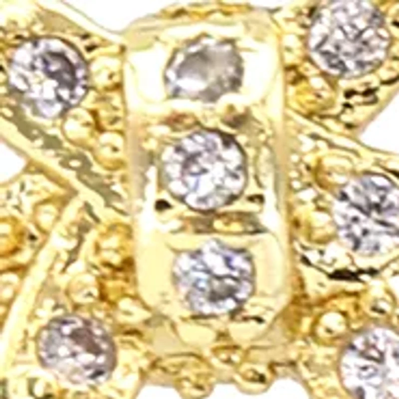 Gold Plated Crystal Bow Stud Earrings