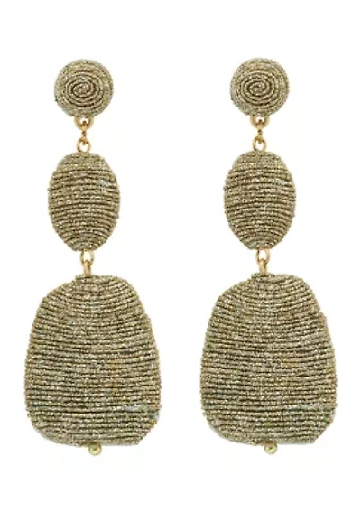 Metallic Thread Wrapped Linear Earrings