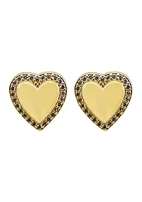 Crystal Lined Heart Earrings