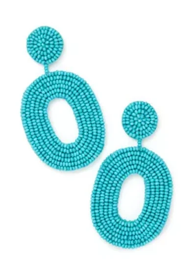 Seed Bead Circle Drop Earrings
