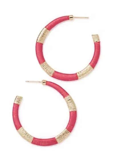 Thread Wrapped Hoop Earrings