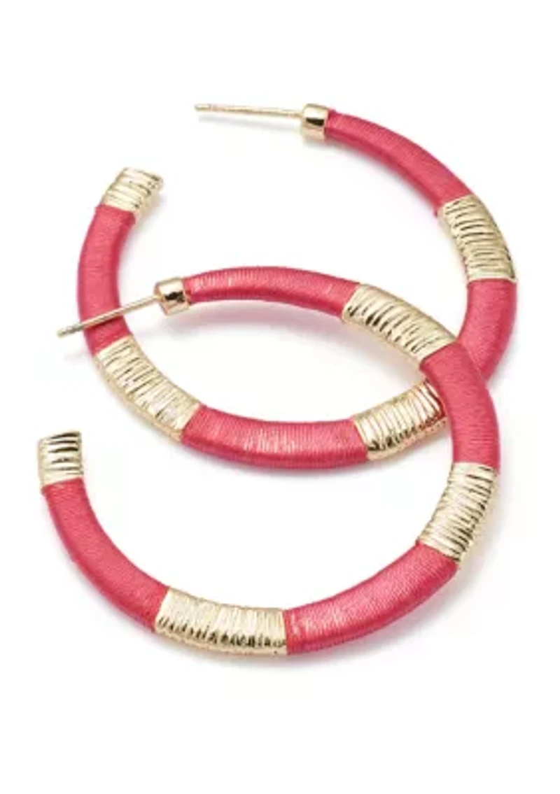 Thread Wrapped Hoop Earrings
