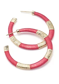 Thread Wrapped Hoop Earrings