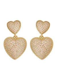 Heart Double Drop Earrings
