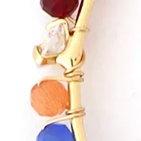 Gold Plated Multi Crystal Lined Hoop Earrings