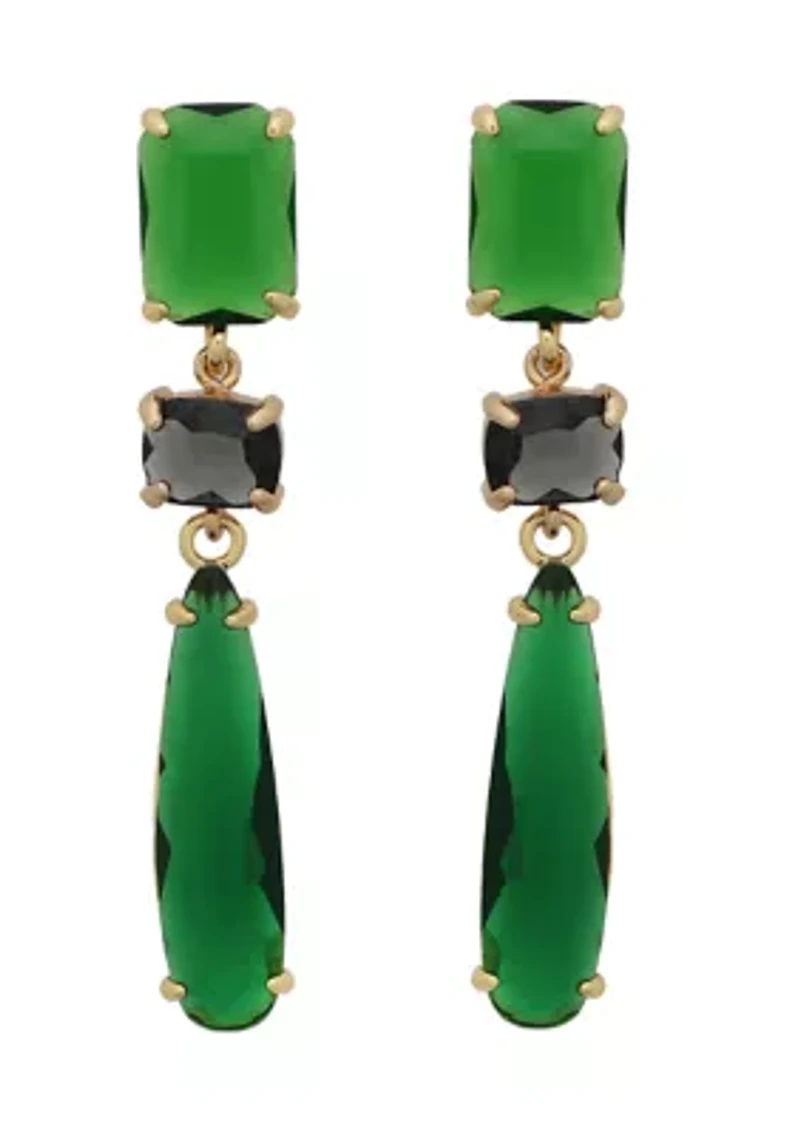 Crystal Linear Teardrop Earrings