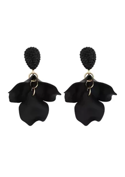 Crystal Drop Petal Earrings