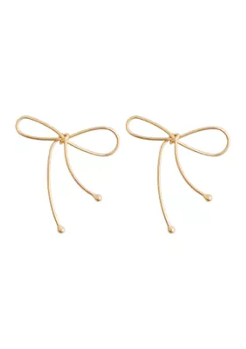 Wire Bow Post Earrings