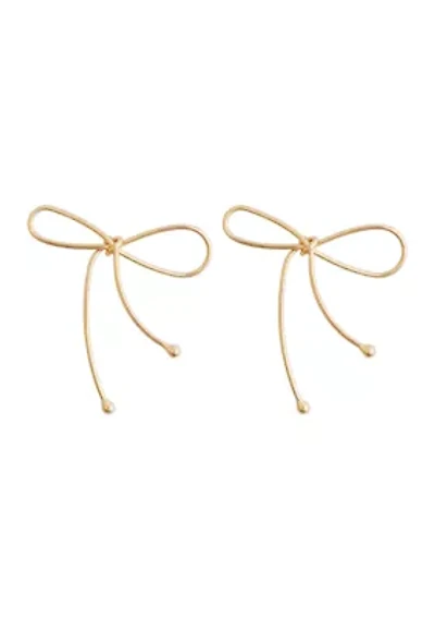 Wire Bow Post Earrings