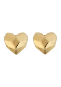 Heart Gold-Tone Stud Earrings