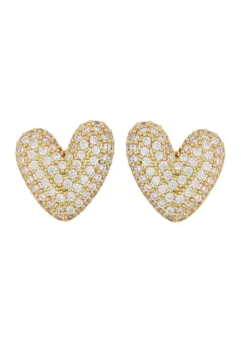 Pavé Bubble Heart Stud Earrings