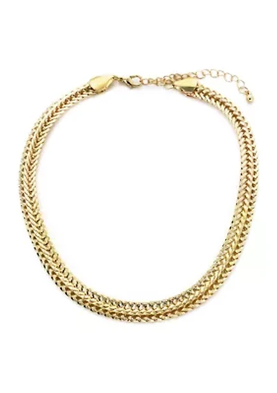Gold Plated Braided Collar Necklace