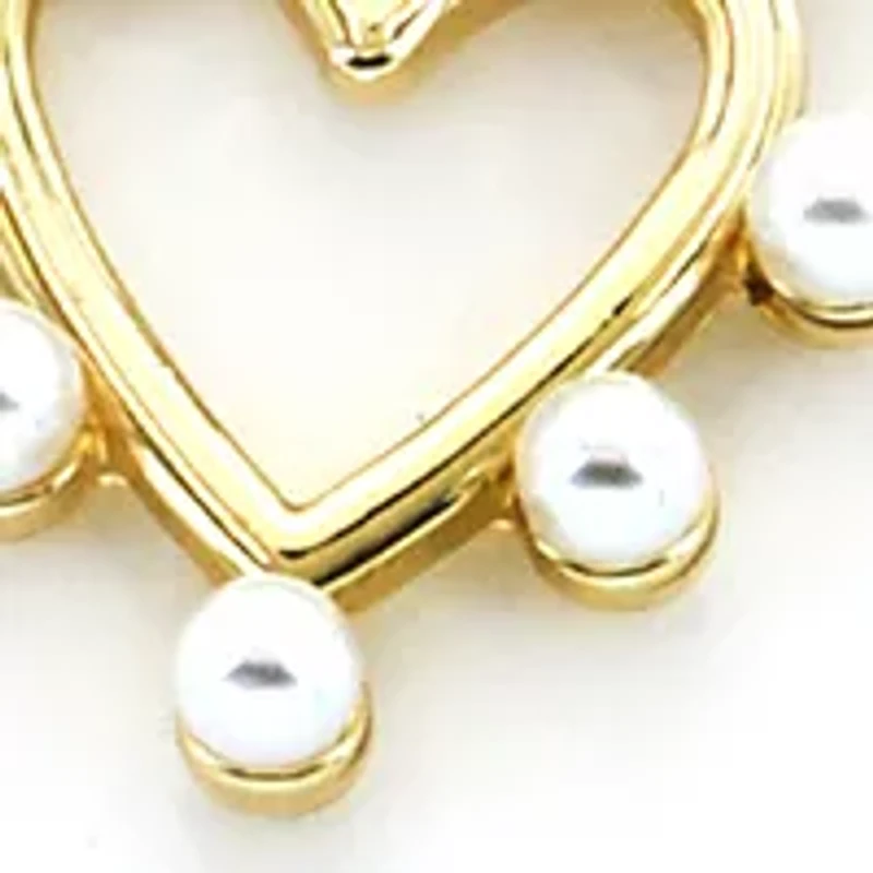 Gold Plated Pearl Heart Toggle Necklace