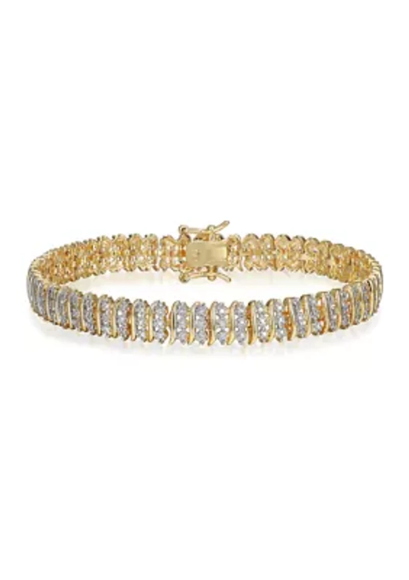 Diamond Accent Triple Row Bonze Tennis Bracelet, 7.25"