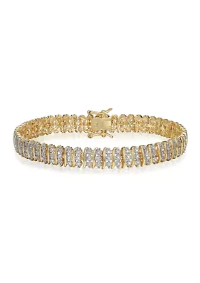 Diamond Accent Triple Row Bonze Tennis Bracelet, 7.25"