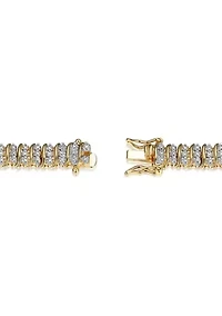 Diamond Accent Triple Row Bonze Tennis Bracelet, 7.25"