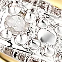 Fine Silver Plated Gold and Tone S Link Diamond Accent Hoop Earrings