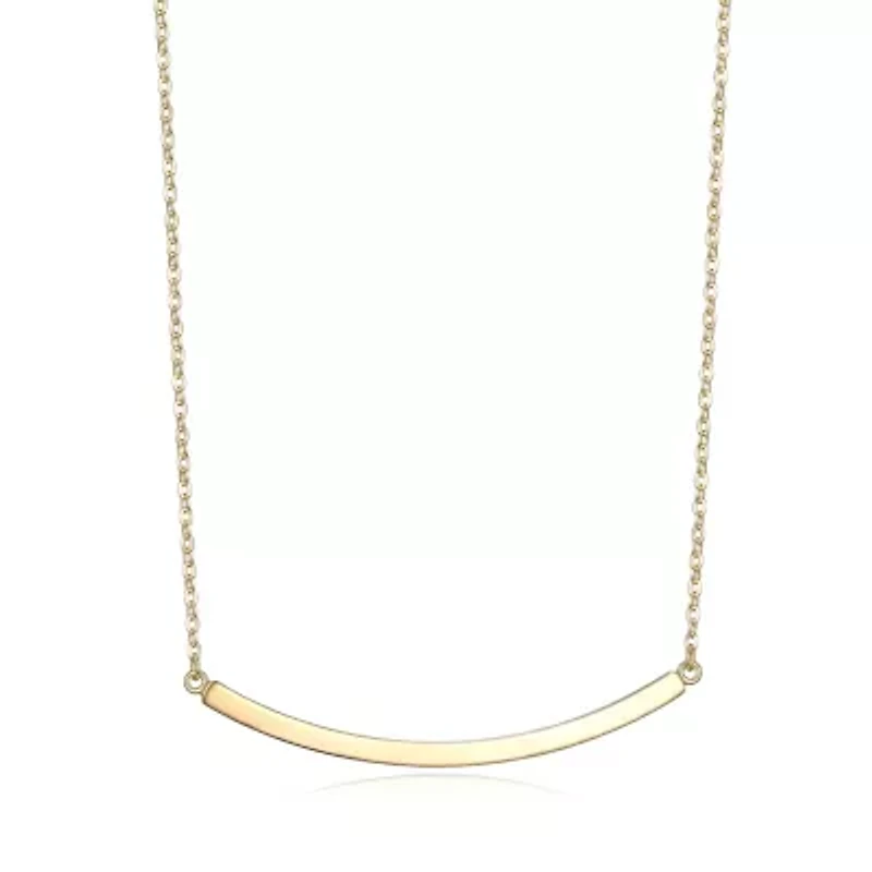 High Polished 18K Gold Over Sterling Silver Bar Necklace