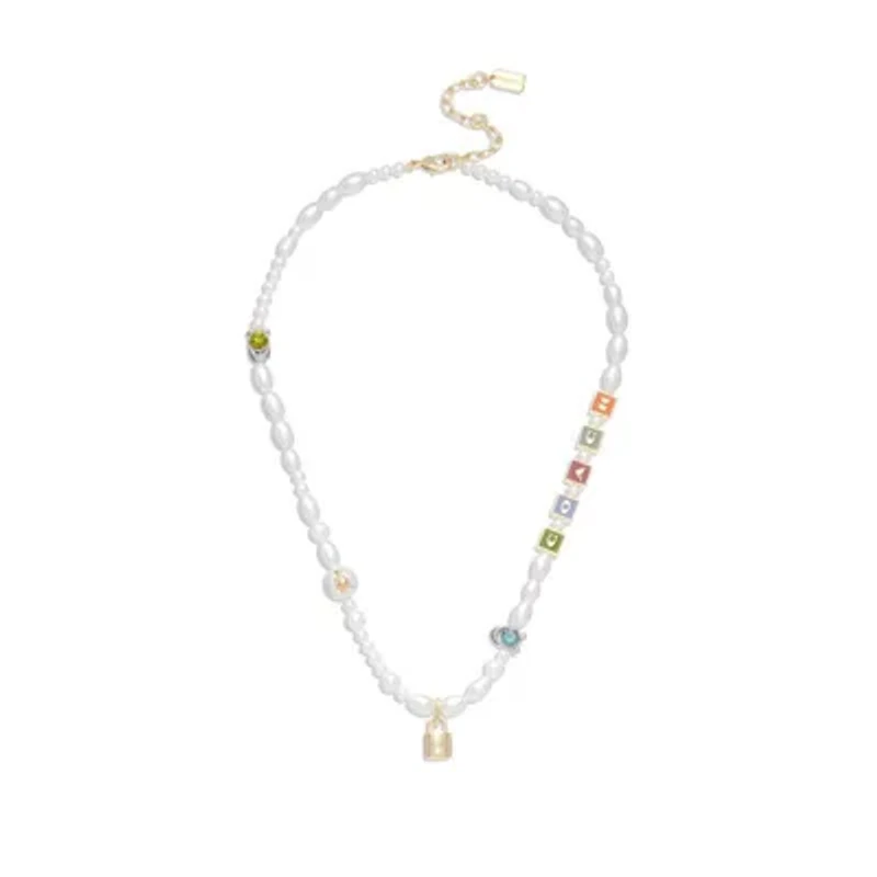 Signature Block Pearl Necklace