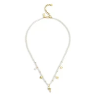 Signature Cat Charm Pearl Strand Necklace