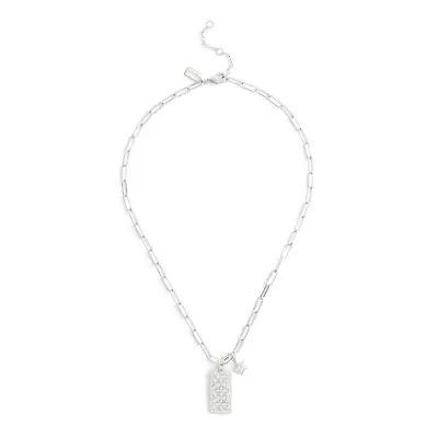 Signature Quilted Cut Out Hangtag Pendant Necklace