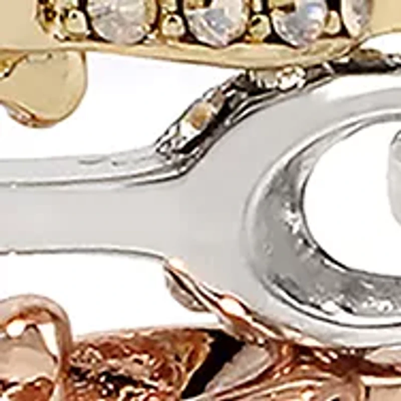 Interlocking Signature C Swarovski® Crystal Bangle Bracelet Set